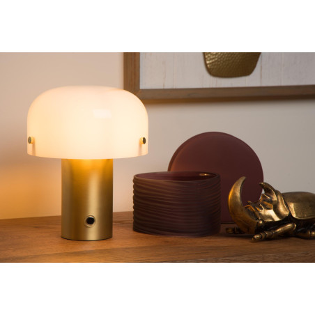 Lucide TIMON - Lampe de table - 1xE14 - Or Mat / Laiton