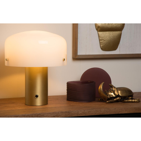 Lucide TIMON - Lampe de table - 1xE27 - Or Mat / Laiton