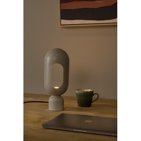 Lucide BARRIS - Lampe de table - 1xE27 - Taupe
