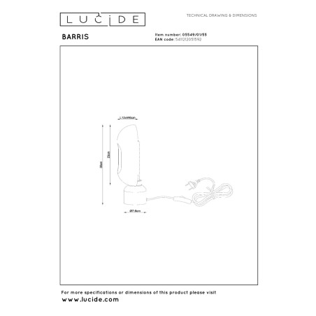 Lucide BARRIS - Lampe de table - 1xE27 - Terre cuite