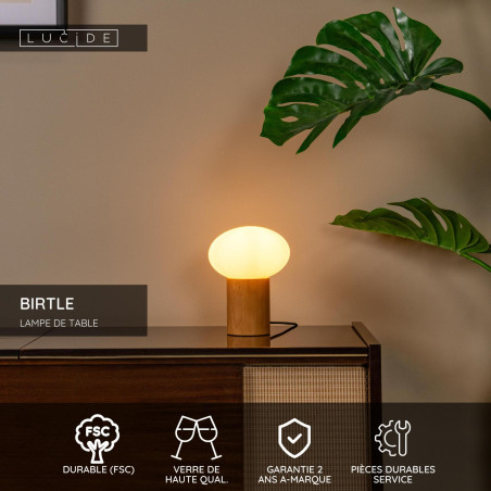Lucide BIRTLE - Lampe de table - 1xG9 - Opalin - L 20 x P 20 x H 38 cm