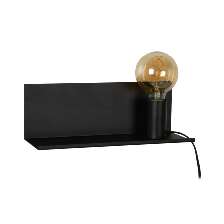 Lucide SEBO - Lampe de chevet / Applique mural - 1xE27 - Noir