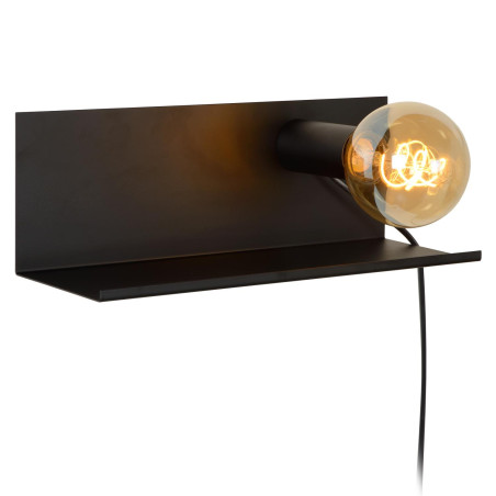 Lucide SEBO - Lampe de chevet / Applique mural - 1xE27 - Noir