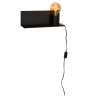Lucide SEBO - Lampe de chevet / Applique mural - 1xE27 - Noir