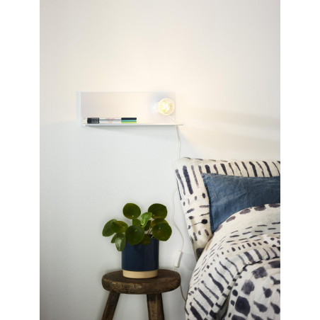 Lucide SEBO - Lampe de chevet / Applique mural - 1xE27 - Blanc