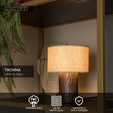 Lucide TACHINA - Lampe de table - 1xE14 - Naturel