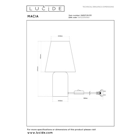Lucide MACIA - Lampe de table - 1xE14 - Vert
