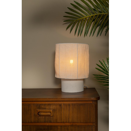 Lucide TISSAJA - Lampe de table - Ø 20 cm - 1xE14 - Blanc - Essential