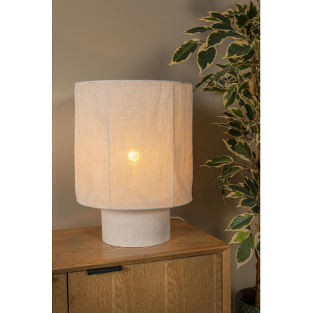 Lucide TISSAJA - Lampe de table - Ø 30 cm - 1xE27 - Blanc - Essential
