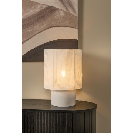 Lucide TISSAJA - Lampe de table - Ø 35 cm - 1xE27 - Blanc - Essential