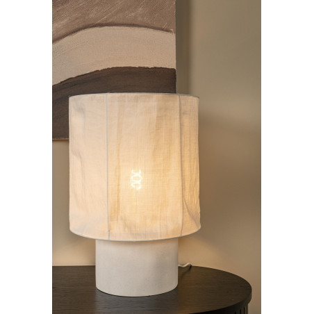 Lucide TISSAJA - Lampe de table - Ø 35 cm - 1xE27 - Blanc - Essential