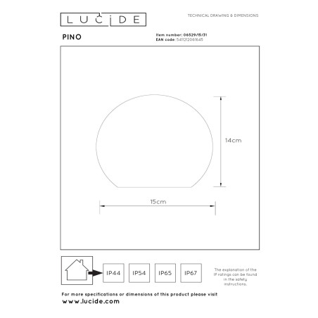 Lucide PINO - Lampe de table Rechargeable Intérieur/Extérieur - Batterie/Piles - LED Dim. - CCT - 1x1,5W 2700K/6500K - IP65 -