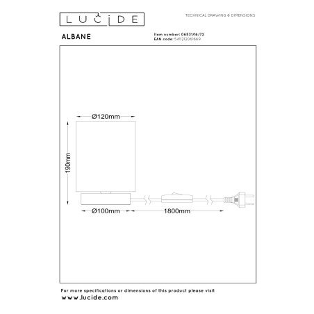 Lucide ALBANE - Lampe de table - Ø 12 cm - 1xE14 - Bois clair - Essential