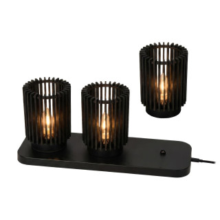 Lucide KIM - Lampe de table Rechargeable - Batterie/Piles - Ø 8 cm - LED 3 StepDim - Noir - Ensemble de 3 - Essential