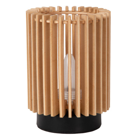 Lucide KIM - Lampe de table Rechargeable - Batterie/Piles - Ø 8 cm - LED 3 StepDim - Bois clair - Ensemble de 3 - Essential