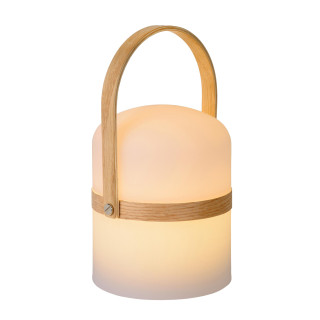 Lucide JOE - Lampe de table Rechargeable Intérieur/Extérieur - Batterie/Piles - Ø 14,5 cm - LED Dim. - 1x3W 3000K - IP44 - Blanc