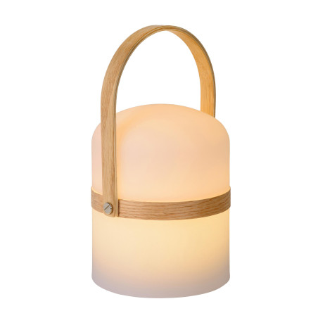 Lucide JOE - Lampe de table Rechargeable Intérieur/Extérieur - Batterie/Piles - Ø 14,5 cm - LED Dim. - 1x3W 3000K - IP44 - Blanc