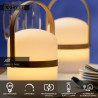 Lucide JOE - Lampe de table Rechargeable Intérieur/Extérieur - Batterie/Piles - Ø 14,5 cm - LED Dim. - 1x3W 3000K - IP44 - Blanc