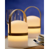 Lucide JOE - Lampe de table Rechargeable Intérieur/Extérieur - Batterie/Piles - Ø 14,5 cm - LED Dim. - 1x3W 3000K - IP44 - Blanc