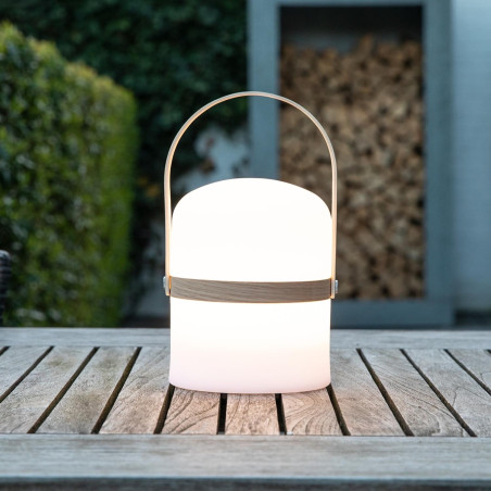Lucide JOE - Lampe de table Rechargeable Intérieur/Extérieur - Batterie/Piles - Ø 14,5 cm - LED Dim. - 1x3W 3000K - IP44 - Blanc