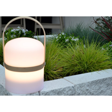 Lucide JOE - Lampe de table Rechargeable Intérieur/Extérieur - Batterie/Piles - Ø 14,5 cm - LED Dim. - 1x3W 3000K - IP44 - Blanc