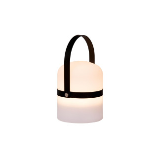 Lucide LITTLE JOE - Lampe de table Rechargeable Intérieur/Extérieur - Batterie/Piles - Ø 10 cm - LED - H 18,5 cm - Noir / Blanc