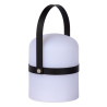 Lucide LITTLE JOE - Lampe de table Rechargeable Intérieur/Extérieur - Batterie/Piles - Ø 10 cm - LED - H 18,5 cm - Noir / Blanc