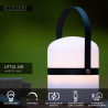 Lucide LITTLE JOE - Lampe de table Rechargeable Intérieur/Extérieur - Batterie/Piles - Ø 10 cm - LED - H 18,5 cm - Noir / Blanc