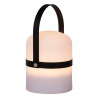 Lucide LITTLE JOE - Lampe de table Rechargeable Intérieur/Extérieur - Batterie/Piles - Ø 10 cm - LED - H 18,5 cm - Noir / Blanc