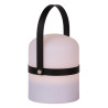 Lucide LITTLE JOE - Lampe de table Rechargeable Intérieur/Extérieur - Batterie/Piles - Ø 10 cm - LED - H 18,5 cm - Noir / Blanc