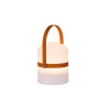 Lucide LITTLE JOE - Lampe de table Rechargeable Intérieur/Extérieur - Batterie/Piles - Ø 10 cm - LED - H 18,5 cm - Brun / Blanc