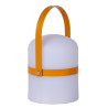Lucide LITTLE JOE - Lampe de table Rechargeable Intérieur/Extérieur - Batterie/Piles - Ø 10 cm - LED - H 18,5 cm - Brun / Blanc