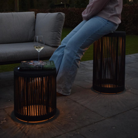 Lucide PINGI - Lampadaire Rechargeable Intérieur/Extérieur - Batterie/Piles - Ø 33,5 cm - LED 3 - H 36,5 cm - Noir