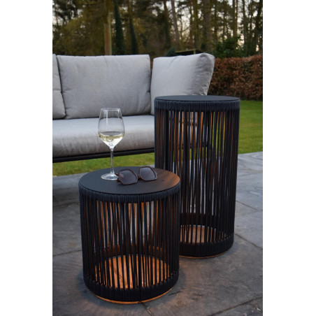 Lucide PINGI - Lampadaire Rechargeable Intérieur/Extérieur - Batterie/Piles - Ø 33,5 cm - LED 3 - H 61,5 cm - Noir