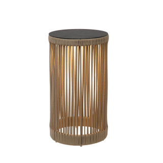 Lucide PINGI - Lampadaire Rechargeable Intérieur/Extérieur - Batterie/Piles - Ø 33,5 cm - LED 3 - H 61,5 cm - Taupe / Noir