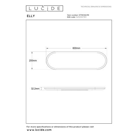 Lucide ELLY - Plafonnier - LED Dim. - CCT - 1x24W 2700K/4000K - Opalin - Essential