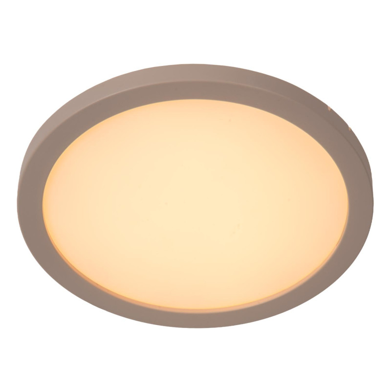 Lucide RINUS - Plafonnier Salle de bains - Ø 19 cm - LED - CCT - 1x9,5W 2200K/3000K - IP44 - Opalin - Essential