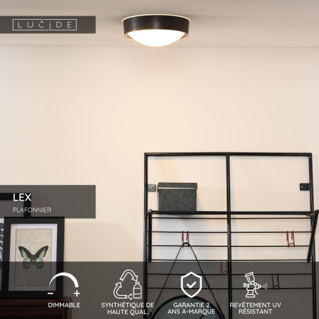 Lucide LEX - Plafonnier - Ø 25 cm - 1xE27 - Noir