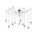 Lucide FIX - Suspension - 10xE27 - Convient aux mezzanines et plafonds hauts - Noir