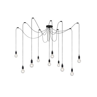 Lucide FIX - Suspension - 10xE27 - Convient aux mezzanines et plafonds hauts - Noir