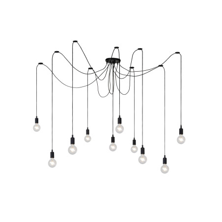 Lucide FIX - Suspension - 10xE27 - Convient aux mezzanines et plafonds hauts - Noir