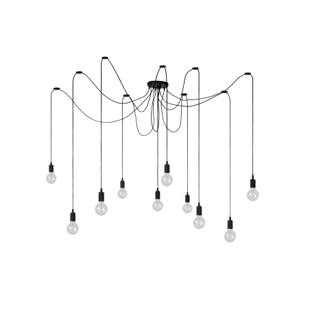 Lucide FIX - Suspension - 10xE27 - Convient aux mezzanines et plafonds hauts - Noir