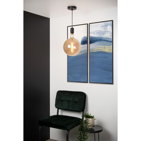 Lucide JOVA - Suspension - Ø 10 cm - 1xE27 - Noir
