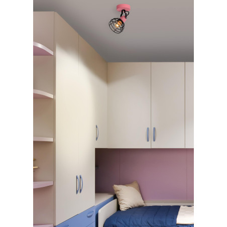 Lucide POLA - Spot plafond Chambres d'enfant - Ø 10,5 cm - 1xE27 - Rose