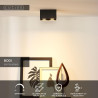 Lucide BODI - Spot plafond - 2xGU10 (MR16) - Noir