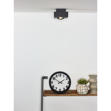 Lucide XIRAX - Spot plafond - LED Dim to warm - GU10 (MR16) - 1x5W 2200K/3000K - Noir