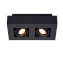 Lucide XIRAX - Spot plafond - LED Dim to warm - GU10 (MR16) - 2x5W 2200K/3000K - Noir