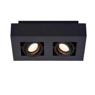 Lucide XIRAX - Spot plafond - LED Dim to warm - GU10 (MR16) - 2x5W 2200K/3000K - Noir