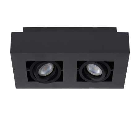 Lucide XIRAX - Spot plafond - LED Dim to warm - GU10 (MR16) - 2x5W 2200K/3000K - Noir