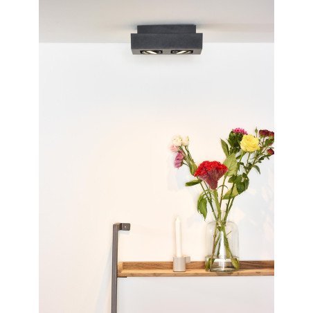 Lucide XIRAX - Spot plafond - LED Dim to warm - GU10 (MR16) - 2x5W 2200K/3000K - Noir